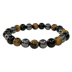 "Triple Protection" - Hématite - Œil de tigre - Obsidienne